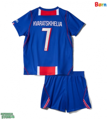 Paris Saint-Germain Khvicha Kvaratskhelia #7 Replika Babytøj Hjemmebanesæt Børn 2026-27 Kortærmet (+ Korte bukser)